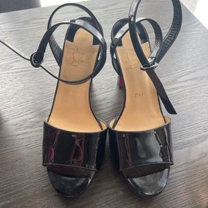 Christian Louboutin Block Heel - Patent Leather Strappy Heel